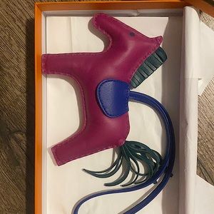 Authentic Hermes MM rodeo rose pourpre